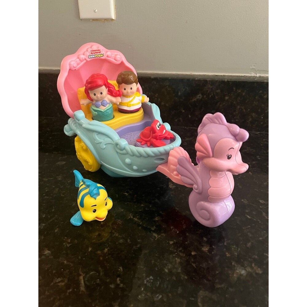 Fisher Price Little People Disney Little Mermaid Ariel's Musical Coach Carriage